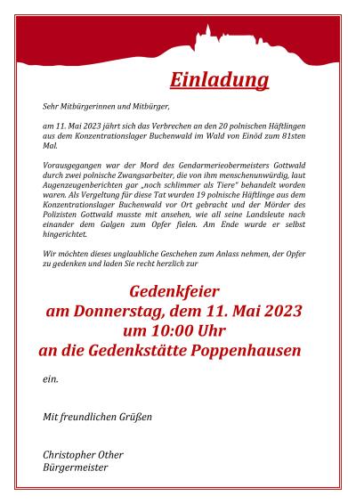 Gedenkfeier Polendenkmal Poppenhausen 2023