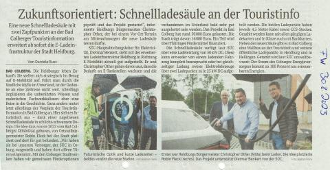Schnellladesäule an der Touristinformatin Bad Colberg