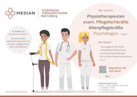 Anzeige Stellenangebot Physiotherapie MEDIAN Klinik Bad Colberg